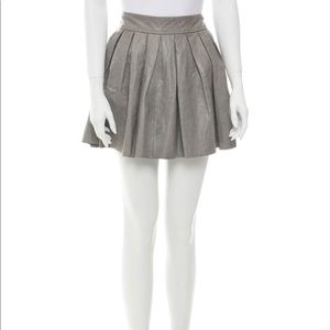 Alice and Olivia gray leather skirt NWT